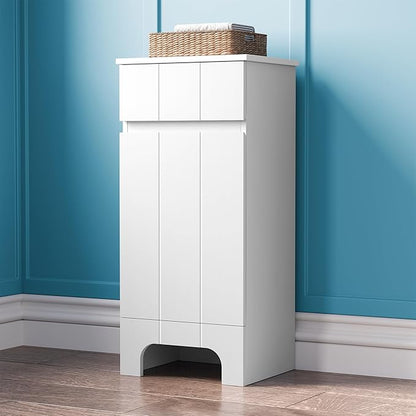Small Bathroom Cabinet with Adjustable Shelves, Drawer, Anti-Tip Design, 14.96" L x 11.81" W x 32.09" H, Durable MDF for Bathroom, Kitchen, Laundry, Soft-Close Door