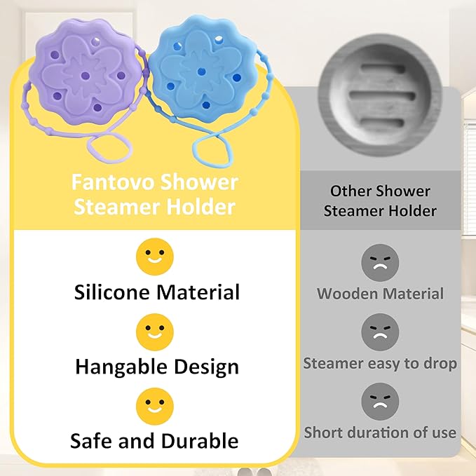 Purple Shower Steamer Tray, Hangable and Reusable Shower Steamer Holder/Hanger, Bath Bombs Holder, Shower Accessory, Aromatherapy Diffuser Containers, Bathroom Decor, Gift for Girls Women