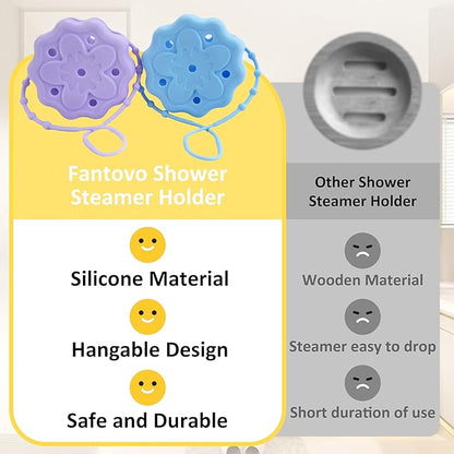 Purple Shower Steamer Tray, Hangable and Reusable Shower Steamer Holder/Hanger, Bath Bombs Holder, Shower Accessory, Aromatherapy Diffuser Containers, Bathroom Decor, Gift for Girls Women