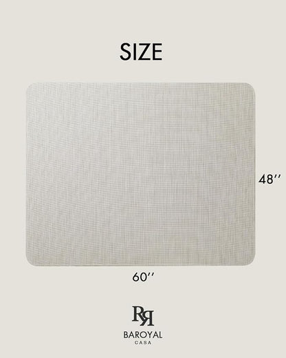 Baroyal Office Chair Mat for Hardwood Floor Under Desk Computer Rolling Chair Mat for Wood/Tile Floor Non-Slip Heavy Duty Desk Rug PVC Plastic Hard Floor Protector 48" x 60" (Parchment)
