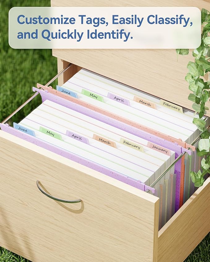 ANSOOK Wheat Straw Expandable Hanging File Folders Legal Size,7 Pockets 1.2" Accordion File Organizer,3 Pack Filing Cabinet Folders with Hooks,Large Capacity File Folder with Tabs,Hang File for Frame