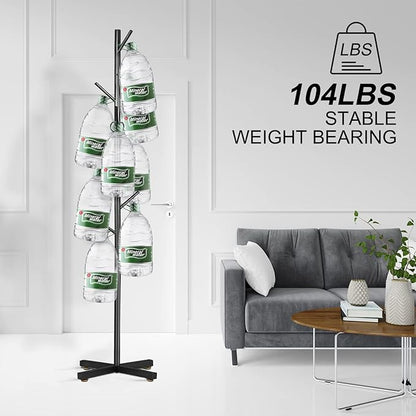 Metal Coat Rack, Modern Coat Rack Freestanding, Sturdy Coat Tree Stand with Cross Base, Black Coat Racks Hall Tree for Clothes Jacket Hat Bag Entryway