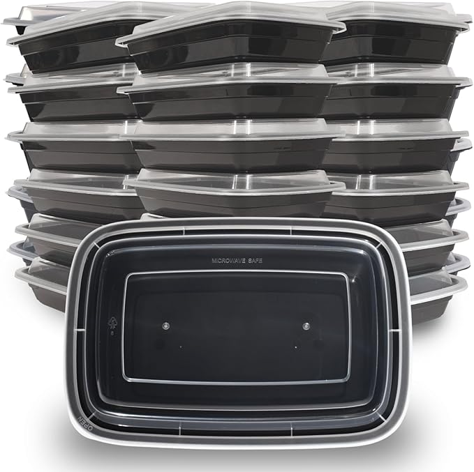 32oz 150 Pack Meal Prep Containers BPA Free Leakproof Stackable Food Storage Containers with Lids, Microwave & Dishwasher Freezer Safe Reusable To Go Containers Bento Box Style Take Out Clear Plastic