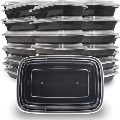 32oz 150 Pack Meal Prep Containers BPA Free Leakproof Stackable Food Storage Containers with Lids, Microwave & Dishwasher Freezer Safe Reusable To Go Containers Bento Box Style Take Out Clear Plastic