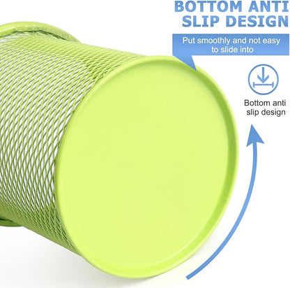 Tamaki Pen Holder Cup for Desk, Wire Mesh Pencil Cup Holder for Desk Office Pen Organizer (Green)