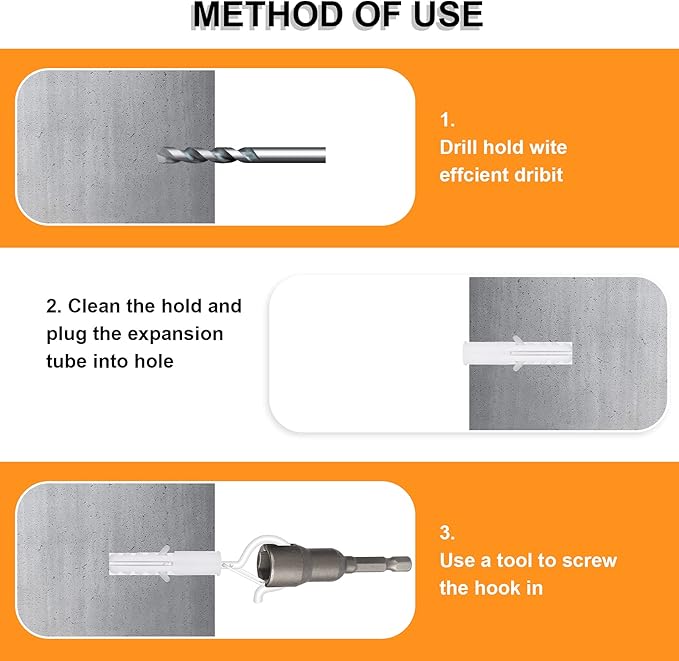 50PCS Windproof Screw Q-Hanger Hooks with Safety Buckle for Hanging Outdoor String Lights, Plants, Christmas Decorations, Includes Wing Nut Driver, White