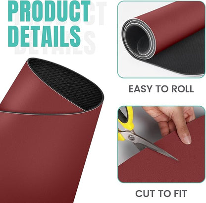 WISELIFE Coffee Mat Super Absorbent Dish Drying Mat Coffee Bar Accessories Match with Machine Large Drying Mats for Kitchen Counter 18" W x 32" L, Red