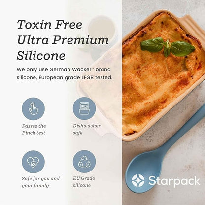 Starpack 'Winning Serve' XL Premium Silicone Serving Spoon (13.5") - Large Silicone Spoon for Cooking High Heat Resistant to 600°F - LFGB Grade Nonstick Mixing Spoons - Large Rubber Serving Spoons