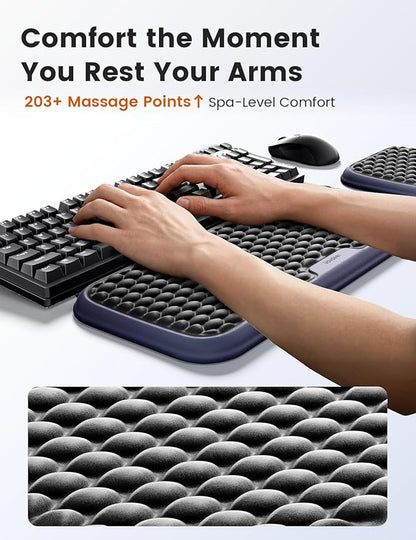 Vaydeer Extra Large Wrist Rest Set for Keyboard and Mouse, Computer Ergonomic Wrist Support, Armrest Elbow Pad Mouse Rest, Typing Pain Relief Soft Memory Foam Desk Cushion for Office Work Gaming