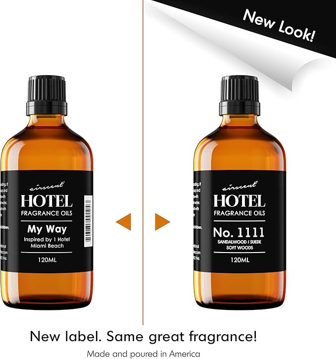 AirScent My Way Diffuser Oil Inspired by The 1 Hotel Miami Scent - Premium My Way Fragrance Oil for Ultrasonic and Waterless Diffusers and Crafting - 120 mL, 4 fl oz Glass Dropper Bottle