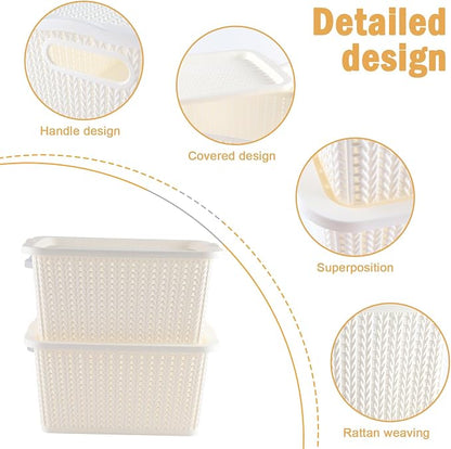 Onion and Potato Storage Bins,Stackable Plastic Pantry Bins with Lids,BPA-Free,Potatos and Onions Storage Baskets for Kitchen (White)