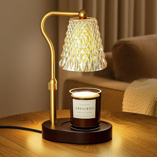 Candle Warmer Lamp with Timer Dimmable, Birthday Gifts for Women Mom, House Warming Gifts New Home Decor, Wax Melt Warmer for Jar Candles with 2 Bulbs