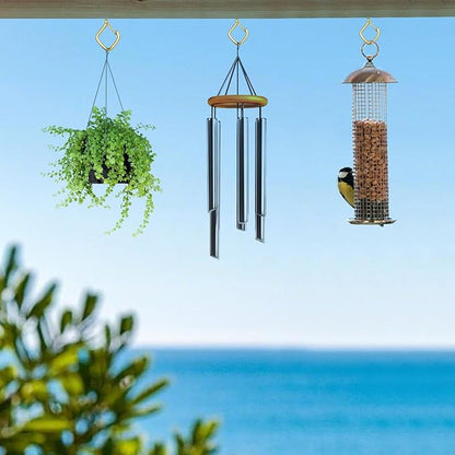 120 Pcs Gold Eye Hooks Screw Heavy Duty,Ceiling Hooks for Hanging Plants,String Lights,Cup,Wind Chime,Bird Feeders. Plant Hanger Indoor&Outdoor