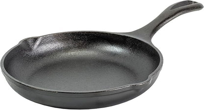 Lodge 8" Cast Iron Skillet - Chef Collection - Perfect Sear - Ergonomic Handles - Superior Heat Retention - Cast Iron Cookware & Skillet