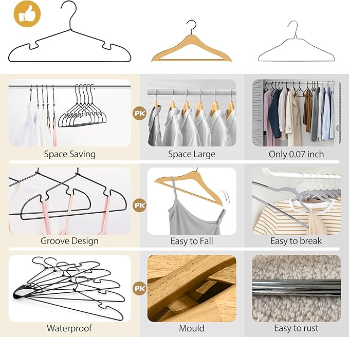 30 Pack Aluminum Clothes Hangers, 16.5 Black Inch Metal Shirt Hangers, Lightweight and Sturdy Heavy Duty Hangers for Suit Jackets and Dress Wedding Dresses Etc