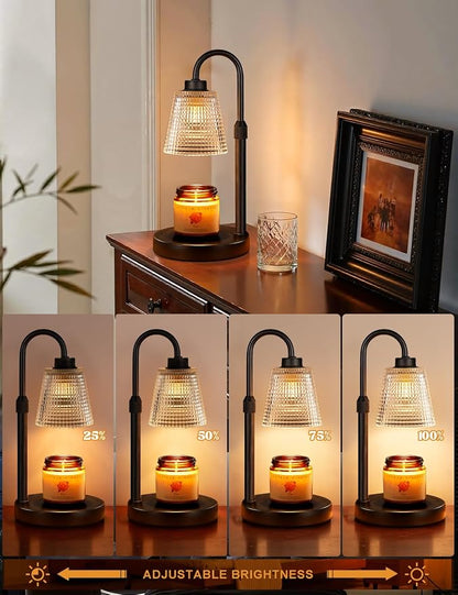 Innqoo Candle Warmer Lamp with Timer, Dimmable Candle Warmer for Jar Candles, Height Adjustable Wax Melts Warmer, Birthday Gifts for Women Mom, House Warming Gifts New Home Decor
