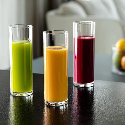 Krosno Tall Water Juice Drinking Highball Glasses, Set of 6 pieces, 6.8 oz, Pure Collection,Ideal for Everyday Use, Drinking Glasses, Dishwasher Safe, Made in Europe