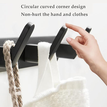 ULIBERMAGNET Magnetic Coat Hooks,Heavy Duty Magnetic Key Rack,Strong Rubber Magnetic Hanger for Refrigerator,Metal Cabinet,Door,Hanging Coat, Towel, Bag, Scarf, Helmet(Matte Black/3 Hooks)