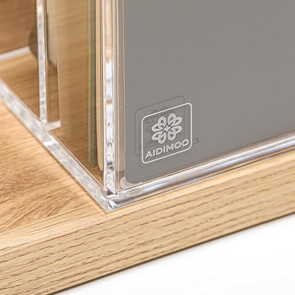 Acrylic Magazine File Holder, 4 Vertical Compartments Desk Document Sorter Organizer, Clear Folder Rack Binder for Office/Documents/Classroom, for Home, Tablet, Magazines, Books & Accessories