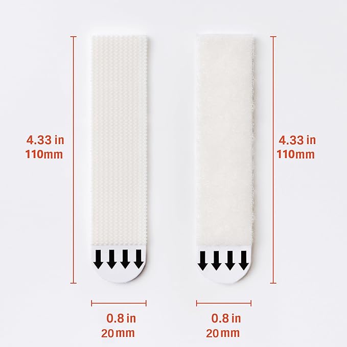 20-Pairs(40 Strips) XL Picture Hanging Strips, Removable Hook and Loop Tape, Picture Hanger Damage Free, Adhesive Strips for Frame Hanging and Christmas Decorations, Heavy Duty
