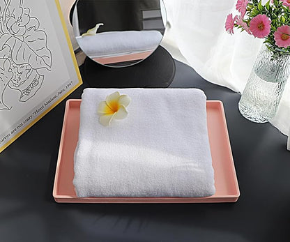 Pink Serving Tray (13.5 x 9.6 inch) for Serving Accessory, Spa, Coffee, Drinks, Cupcake Stand, Party Supplies, Coffee Table Decor, Vanity & Buffet Display.