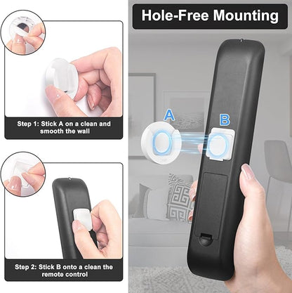 YYILIS Magnetic Remote Control Holder Wall Mount, 4 Pack Upgrade Remote Control Organizers Storage Self-Adhesive TV Remote Control Caddy for Back of TV White