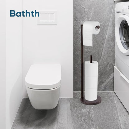 Toilet Paper Holder Stand,Toilet Paper Holder Free Standing,Bronze Toilet Stand Holder for 4 Rolls,Toilet Paper Storage by Bathth