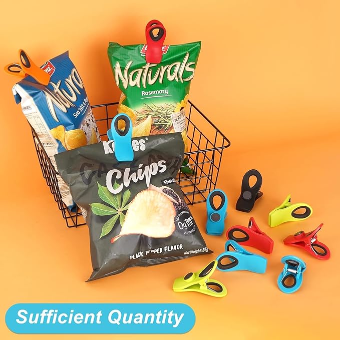 Jetmore 20 Pack Chip Clips, Bag Clips, Magnetic Clip for Chips, Snack and Other Food Bags, Office & Kitchen Use, Chip Clip Heavy Duty, Office Paper Clamps