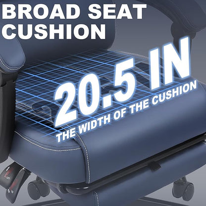 Misolant Big and Tall Office Chair with Footrest, High Back Desk Chair with Linkage Armrest, 90-155° Recline Executive Computer Chairs with Adjustable Height for Home