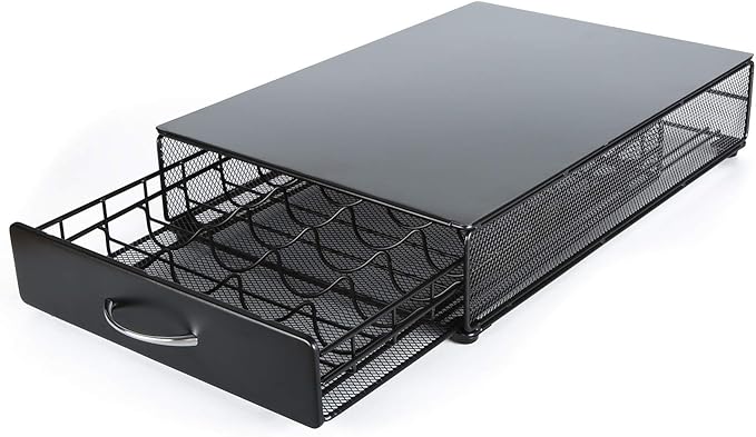 HiveNets Nespresso Vertuoline Capsule Storage Drawer Vertuo Coffee Holder Metal Multiple Flavors Pods Organizer 40 Pcs Capacity