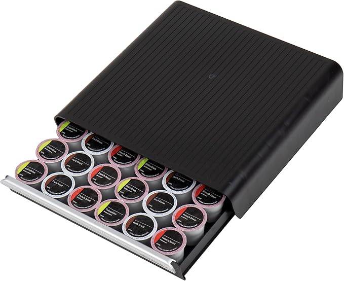 Mind Reader Single Serve Coffee Pod Drawer, 36 Pod Capacity, Countertop Organizer, Breakroom, 12.75"L x 13"W x 3"H, Black (Pack of 6)