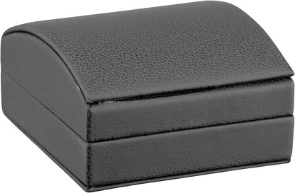Luxury Dome-Shape Leather T-Style Earring Case for Women & Girls Gift Box Ideal for Hanging Earrings & Hoops Cream Ribbed Outer Box & Matching Bow Ribbon