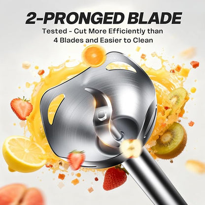 Turelar Immersion Blender Handheld, Corded Electric Blenders Portable Stick Mixer with 2 Mixing Speed and Stainless Steel Blades Emulsifier for Effortless Blending Soup, Smoothies, Puree or Baby Food