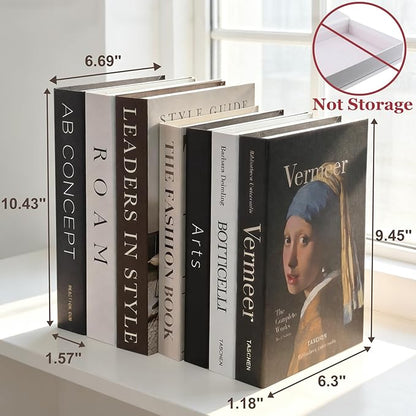 Decorative Books for Home Decor - 7 Pcs Faux Books for Decoration, Fake Stack for Bookshelf, Coffee Table, Designer Decor Set