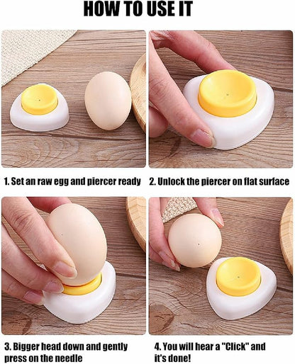 Jawbush Magnet Egg Piercer for Raw Eggs, with Magnetic Base and Safety Lock, Hard Boiled Egg Peeler, Egg Pricker to Get a Good Hard Boiled Egg