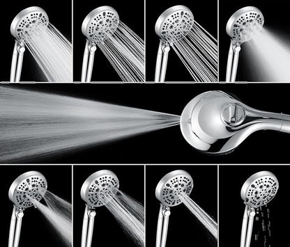 INAVAMZ 2-in-1 Shower Heads with Handheld Spray Combo: 10” Rainfall Shower Head & Hand Held Shower Head, 9 Spray Settings Detachable Shower Head with ON/OFF Switch and 15-Stage Filter