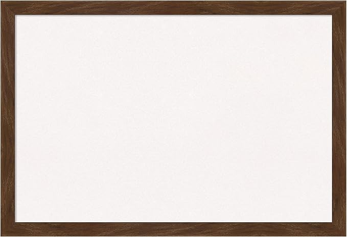 Amanti Art White Cork Board for Wall, 13x19 Vision Board with Brown Wood Frame, Small Corkboard Office Decor for Home Organization, Country Rustic Corkboard Pinboard to Display Items for Home