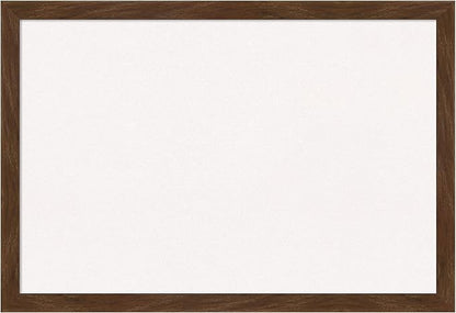 Amanti Art White Cork Board for Wall, 13x19 Vision Board with Brown Wood Frame, Small Corkboard Office Decor for Home Organization, Country Rustic Corkboard Pinboard to Display Items for Home