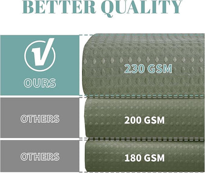 Stall SageGreen No Hook Waffle Weave Shower Curtain with snap-in Liner Replacement, 230GSM Waterproof Fabric Hotel Shower Curtain Set for Bathroom, Through Mesh Top Window,54Wx80H