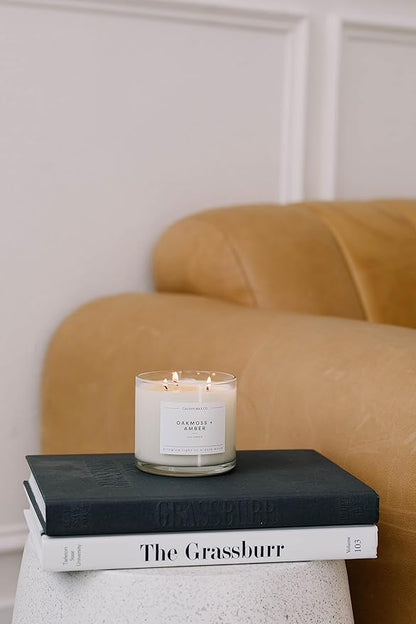 Calyan Wax Co. Aspen & Fog 3 Wick Scented Candle - 43 Hour Burn - Luxury 3 Wick Soy Candles - Non Toxic Soy Wax Candles - Long Lasting Large Glass Jar Candle for Home - 14.9oz