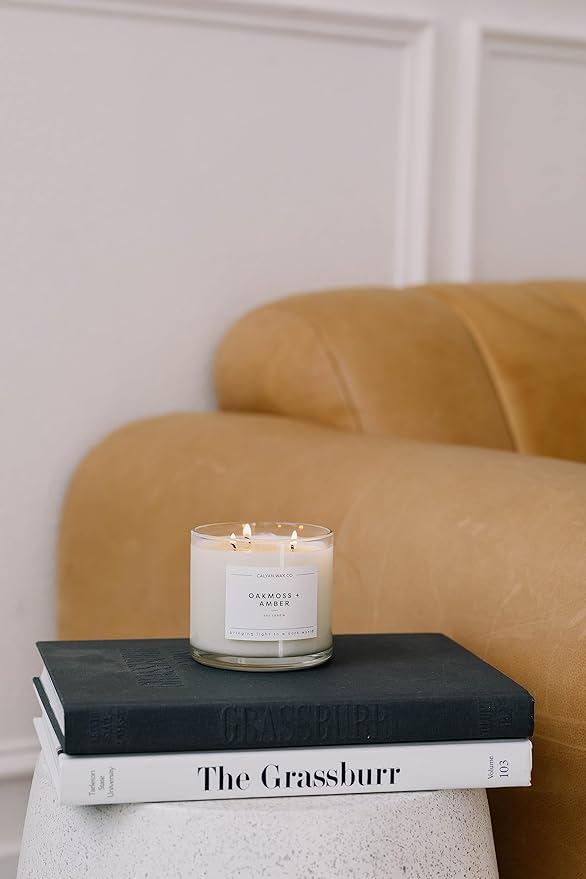 Calyan Wax Co. Evergreen & Eucalyptus 3 Wick Scented Candle - 43 Hour Burn - Luxury 3 Wick Soy Candles - Non Toxic Soy Wax Candles - Long Lasting Large Glass Jar Candle for Home - 14.9oz