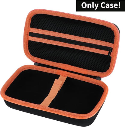 Lebakort Storage Case Compatible with Brother P-Touch PTH110 / PTH111 Pro / PTE110 Portable Monochrome Label Maker (Black+Orange Zipper Case)
