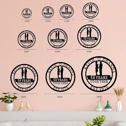50th Wedding Gifts for Parents 20th/30th/40th/60th/Every Anniversary Wedding Gifts for Couple Parent Husband Wife, Best Anniversary Custom Gifts, Custom Metal Name Sign