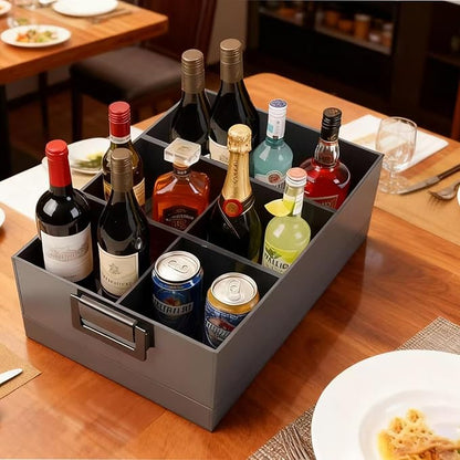 Black Shower Caddy stotage box.portable shower caddy,6-grid acrylic classification storage with tray.Suitable for bath Dorm Room,office,kitchen,dining,hotel,bar,travel,home organizer and storage box.
