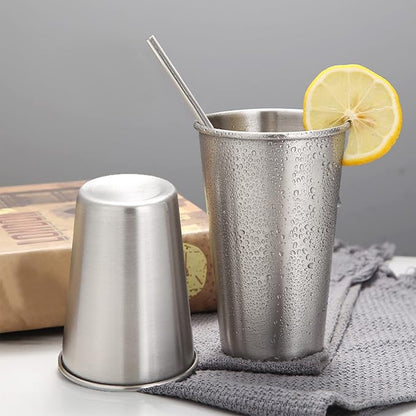 16 Pack 24oz Stainless Steel Pint Cup,Healthy Unbreakable and Stackable,Metal Drinking Glasses