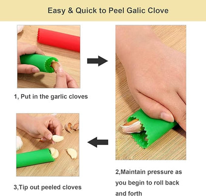 Garlic Peeler Tube, Silicone Garlic Roller, Easy to Peel Garlic Cloves, Useful Kitchen Tool for Garlic(3colors)