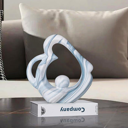 Sculptures Home Decor Ceramic Statue, Blue Sculpture Living Room Table Decor, Shelves Decor Dining Room Table Centerpieces, Abstract Art Coffee Table Decoration, Heart Statue