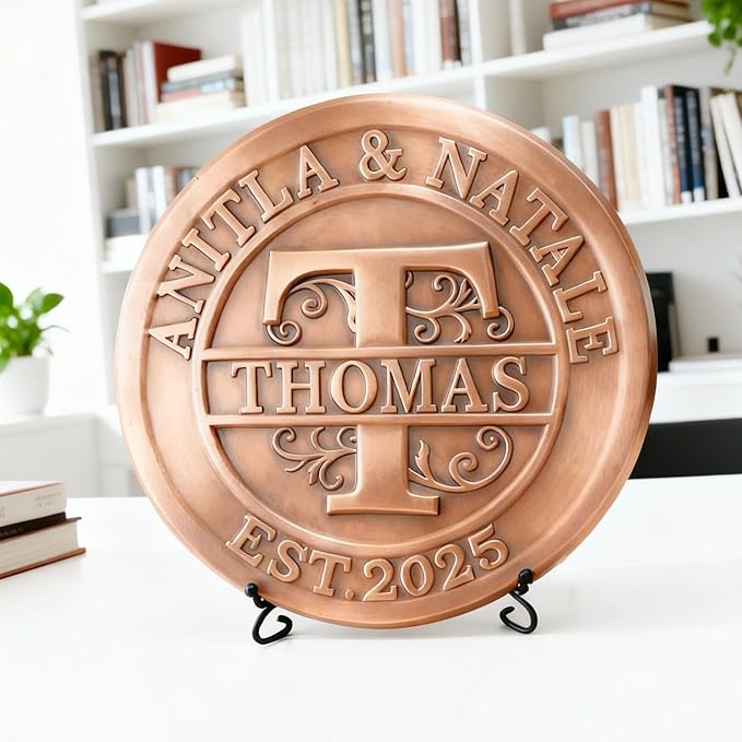 Copper Decor Metal Family Wall Decor Last Name Signs Welcome to Our Home Outdoor Wall Art Wedding Gifts Personalized Family Name Sign Anniversary Wedding Gifts for Couples 2025 Women,Wife, Parents, Housewarming