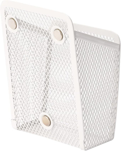 Magnetic Pencil Holder,Mesh Stainless Steel Pen Basket, Metal Writing Utensil Storage Organizer for Whiteboard,Blackboard,Kitchen, Locker, Home, or Office
