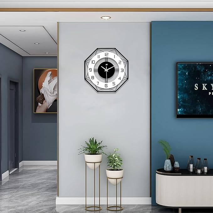 Large Wall Clocks for Living Room Decor Modern Silent Wall Clock for Home House Kitchen Bedroom Decorative Big Wall Clock Non Ticking Battery Operated Quartz for Bathroom Outdoor Indoor 14 Inch